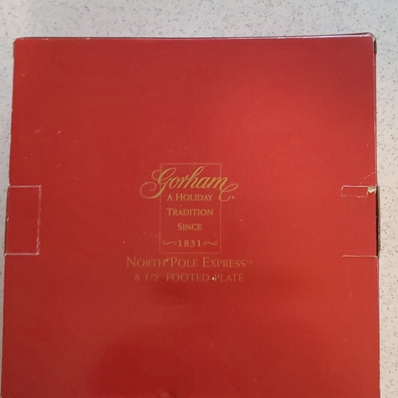 NIB Gorham Crystal Dessert Plate. North Pole Express. 8 1/2" - Picture 2 of 4
